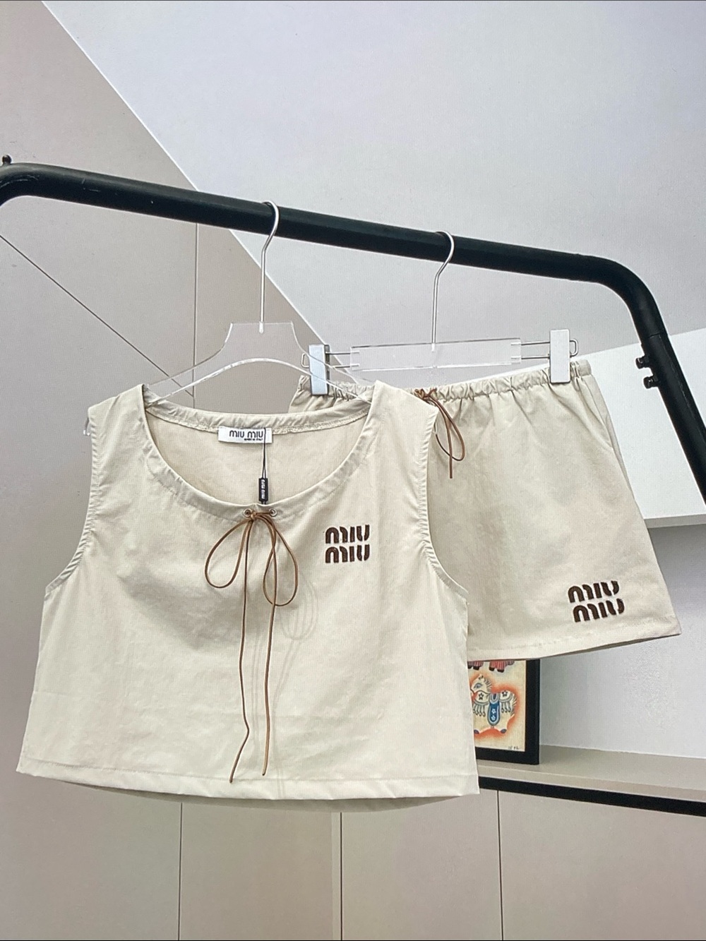 Miu Miu Beige Matching Set Casual Summer Outfit Only Tried-On